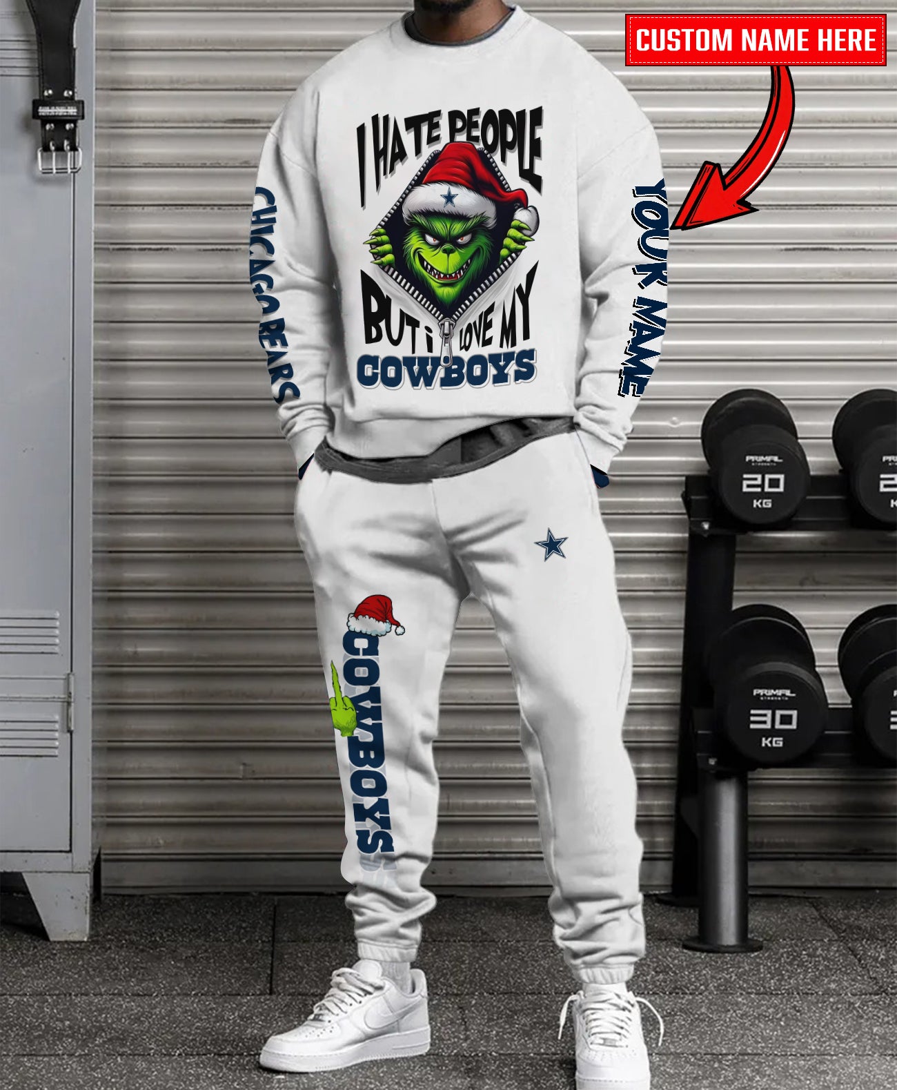 Dallas Cowboys Combo Unisex Sweatshirt And Sweatpants Christmas Collection AZCASP000101White