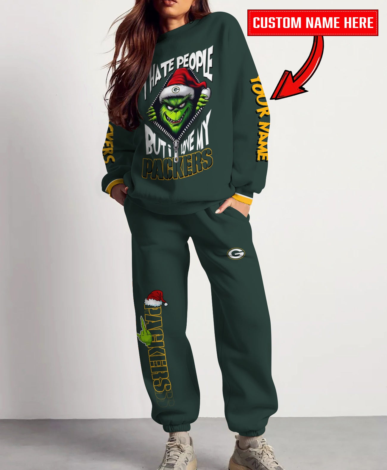 Green Bay Packers Combo Unisex Sweatshirt And Sweatpants Christmas Collection AZCASP000103TeamColor