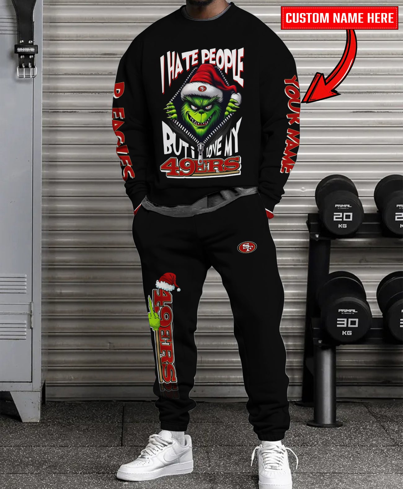 San Francisco 49ers Combo Unisex Sweatshirt And Sweatpants Christmas Collection AZCASP000109Black