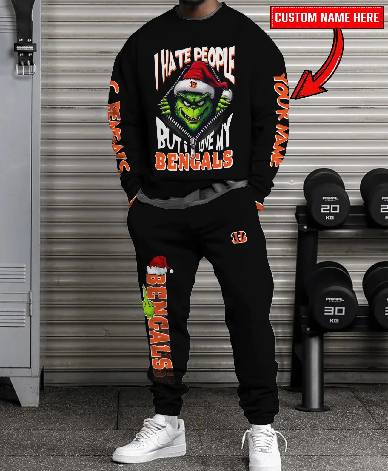 Cincinnati Bengals Combo Unisex Sweatshirt And Sweatpants Christmas Collection AZCASP000115Black