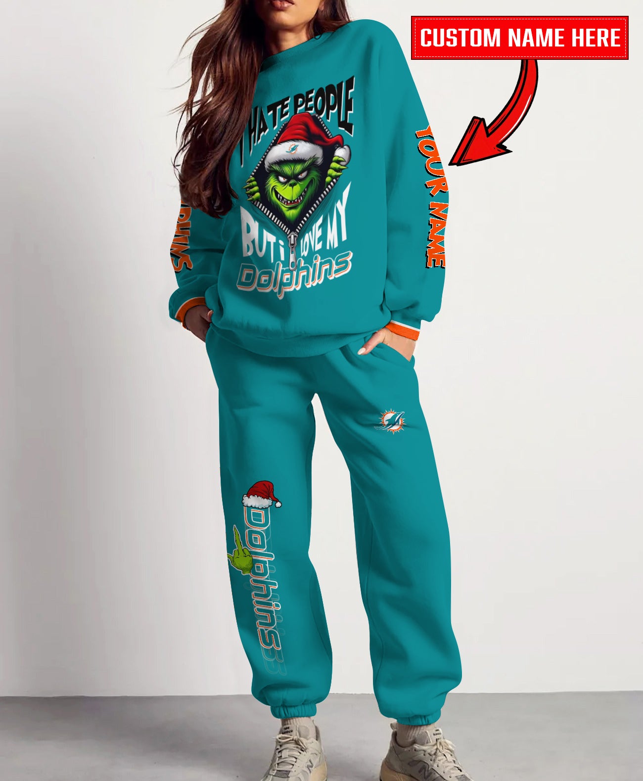 Miami Dolphins Combo Unisex Sweatshirt And Sweatpants Christmas Collection AZCASP000124TeamColor
