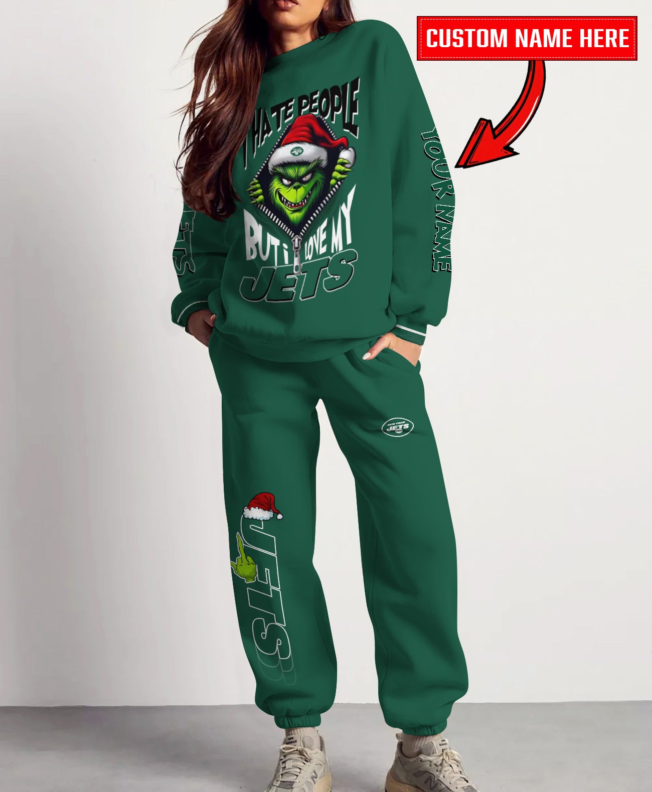 New York Jets Combo Unisex Sweatshirt And Sweatpants Christmas Collection AZCASP000126TeamColor