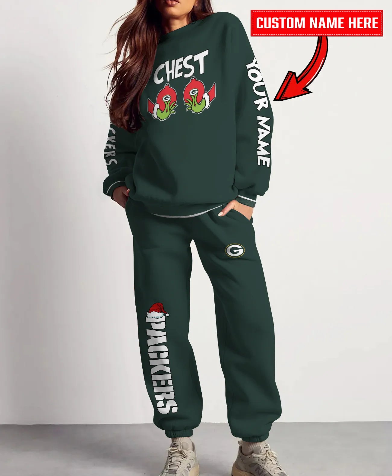 Green Bay Packers Chest – Nuts Combo Sweatshirt And Sweatpants Christmas Collection AZCASP000135TeamColor