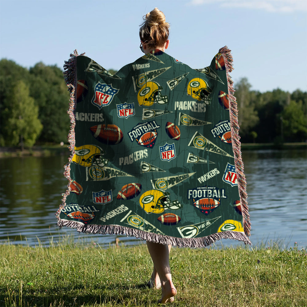 Green Bay Packers Premium New Woven Throw Blanket AZCAWVB000167