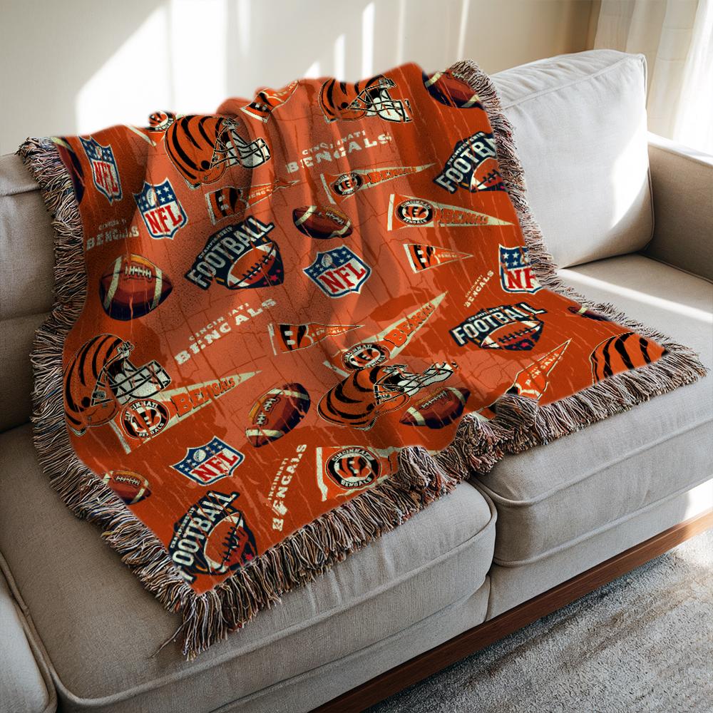 Cincinnati Bengals Premium New Woven Throw Blanket AZCAWVB000179
