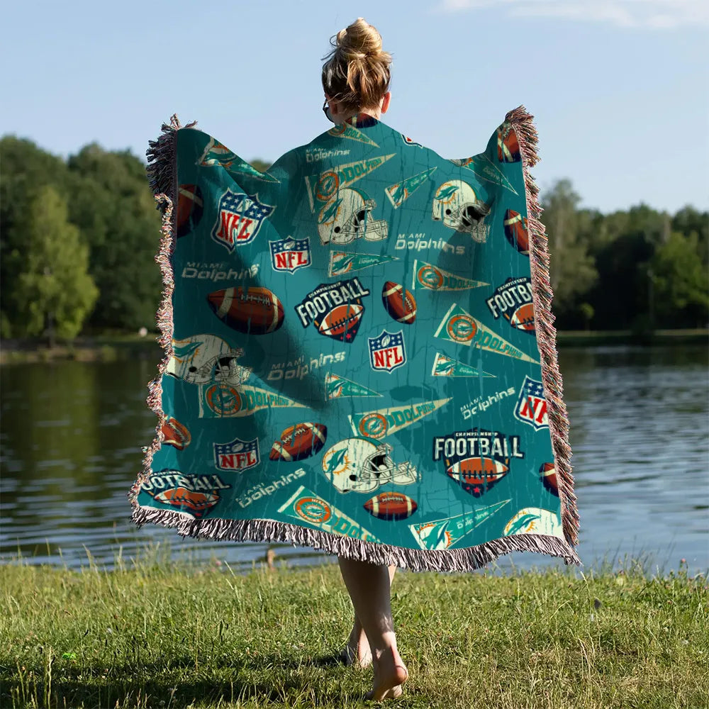 Miami Dolphins Premium New Woven Throw Blanket AZCAWVB000188