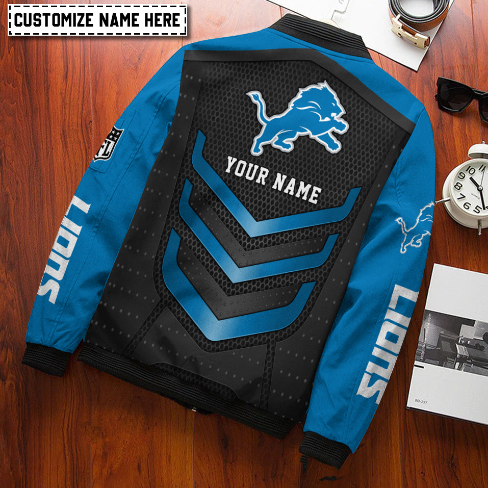 Detroit Lions Personalized Bomber Jacket AZCBJ032