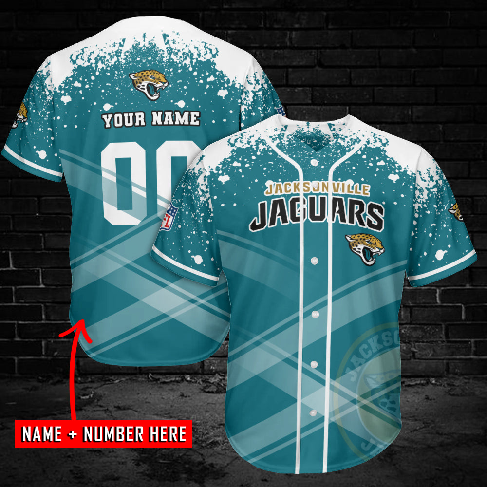 Jacksonville Jaguars Personalized Baseball Jersey AZC09