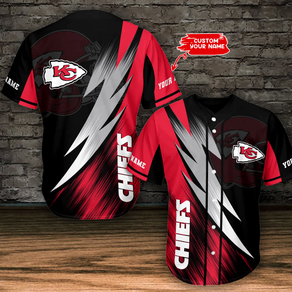 Kansas City Chiefs Personalized Baseball Jersey AZC19