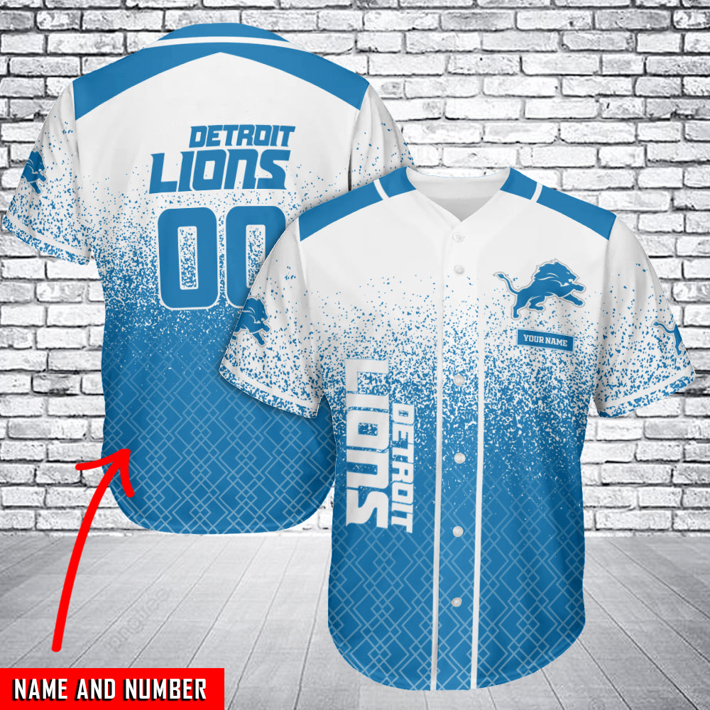 Detroit Lions Personalized Baseball Jersey AZC27
