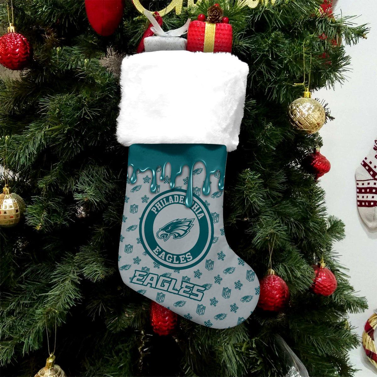 Philadelphia Eagles Personalized Christmas Socks AZCCRMS011