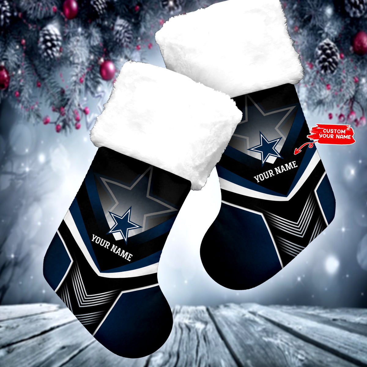 Philadelphia Eagles Personalized Christmas Socks AZCCRMS017