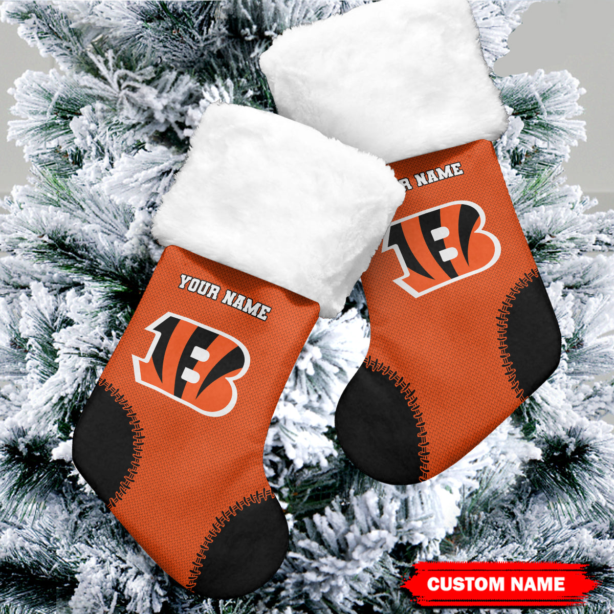 Cincinnati Bengals Personalized Christmas Socks AZCCRMS030