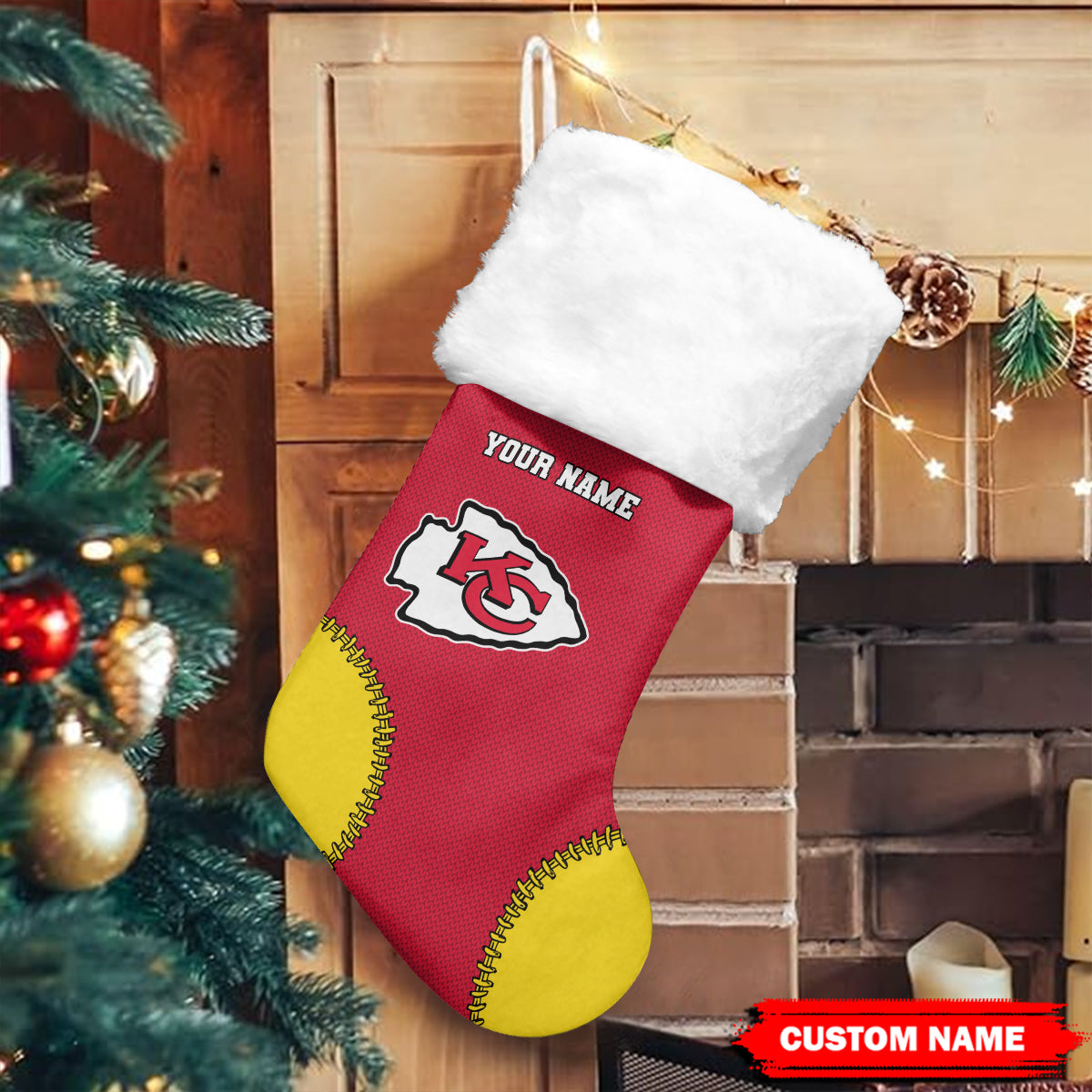 Kansas City Chiefs Personalized Christmas Socks AZCCRMS037