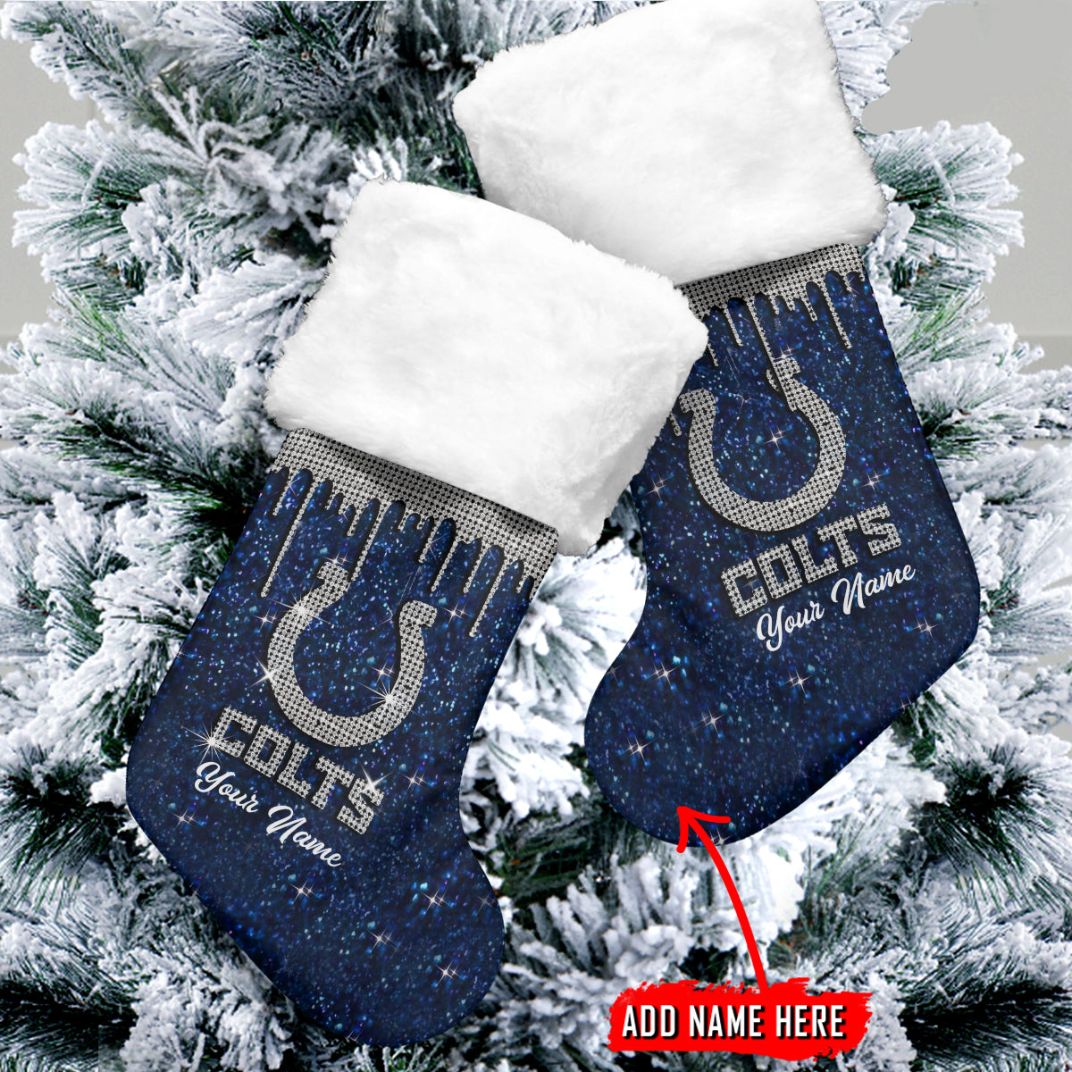 Indianapolis Colts Personalized Christmas Socks AZCCRMS053