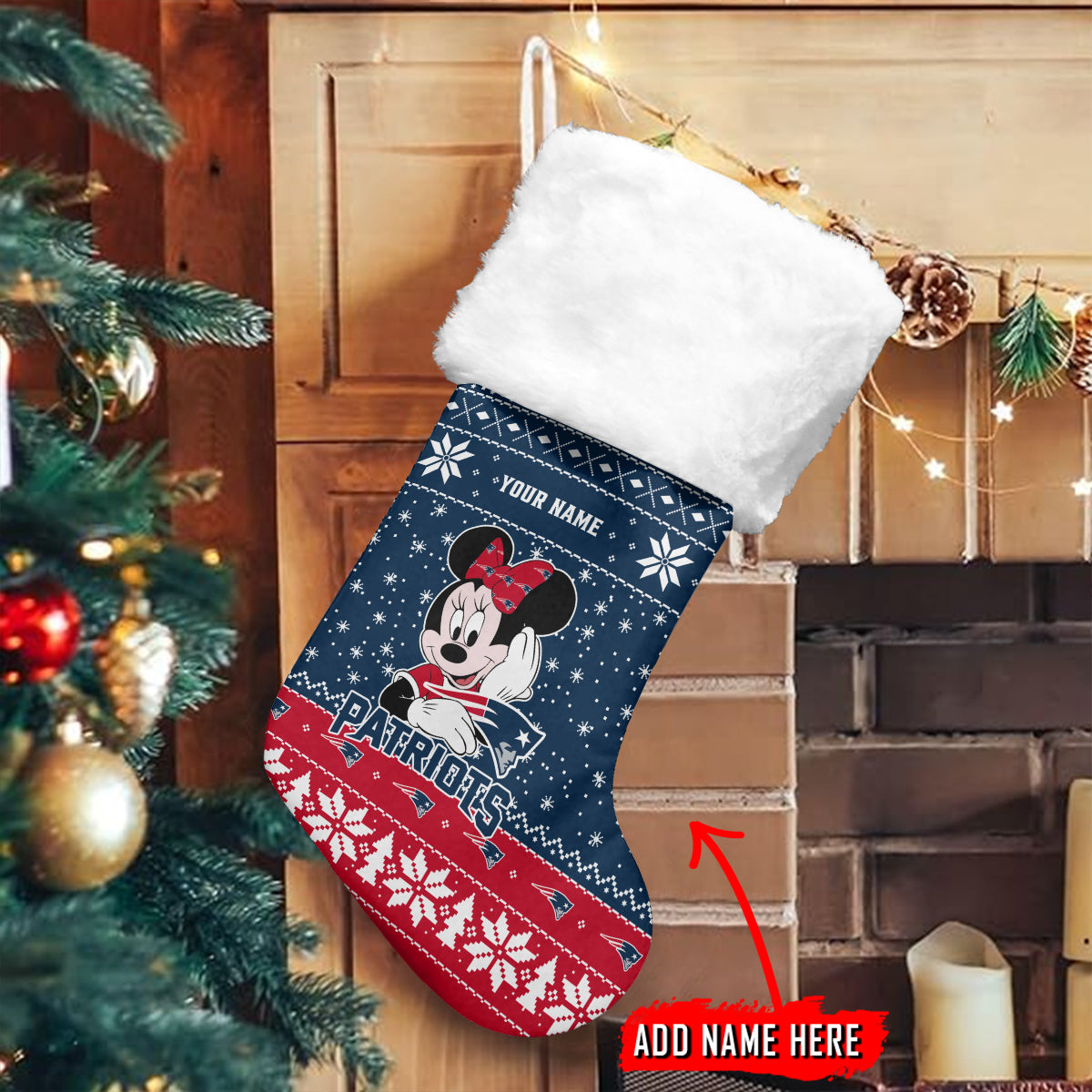 New England Patriots Personalized Christmas Socks AZCCRMS058