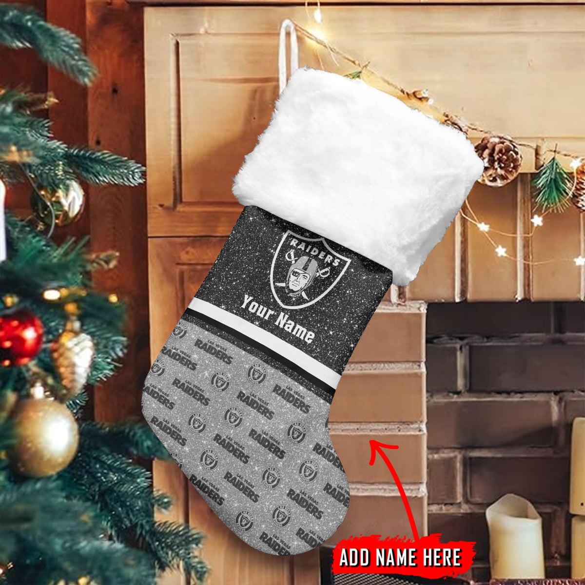 Las Vegas Raiders Personalized Christmas Socks AZCCRMS071