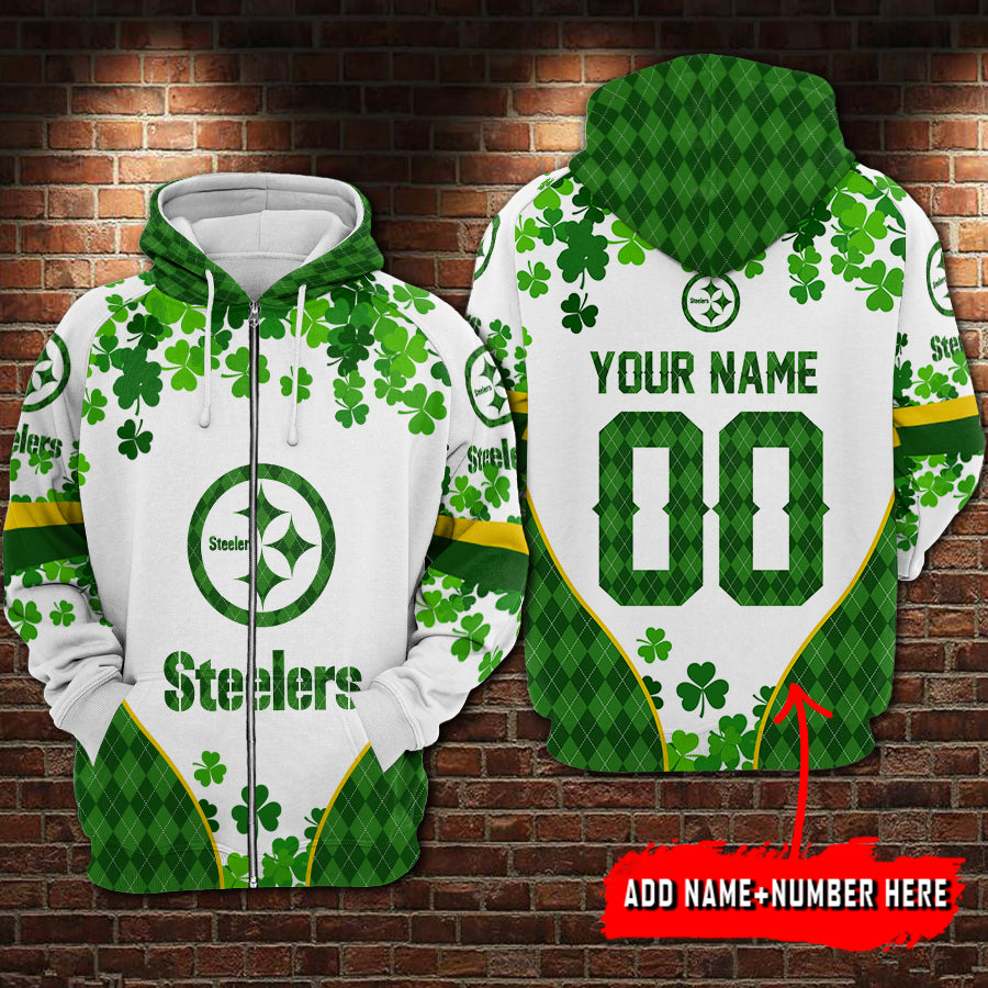 Pittsburgh Steelers Personalized St. Patrick’s Day Hoodie AZCHD254