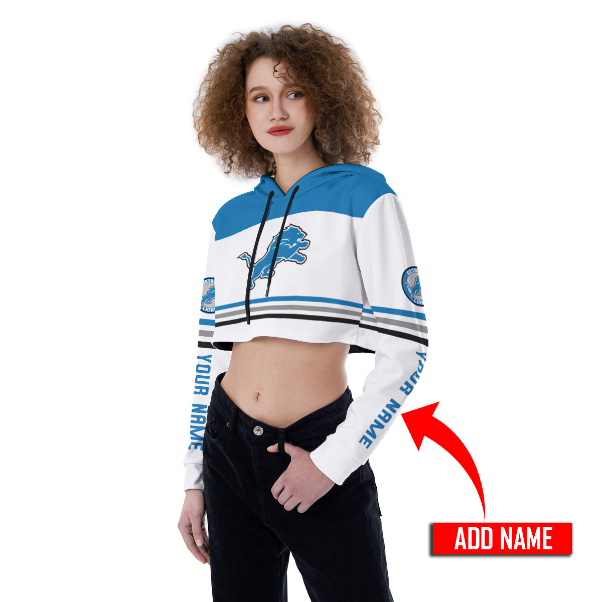 Detroit Lions Personalized Combo Croptop Hoodie And Leggings AZCLG081+AZC2CHD081