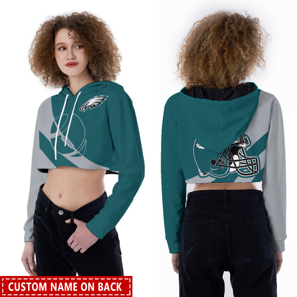 Philadelphia Eagles Personalized Combo Croptop Hoodie And Leggings AZCLG117+AZC2CHD117