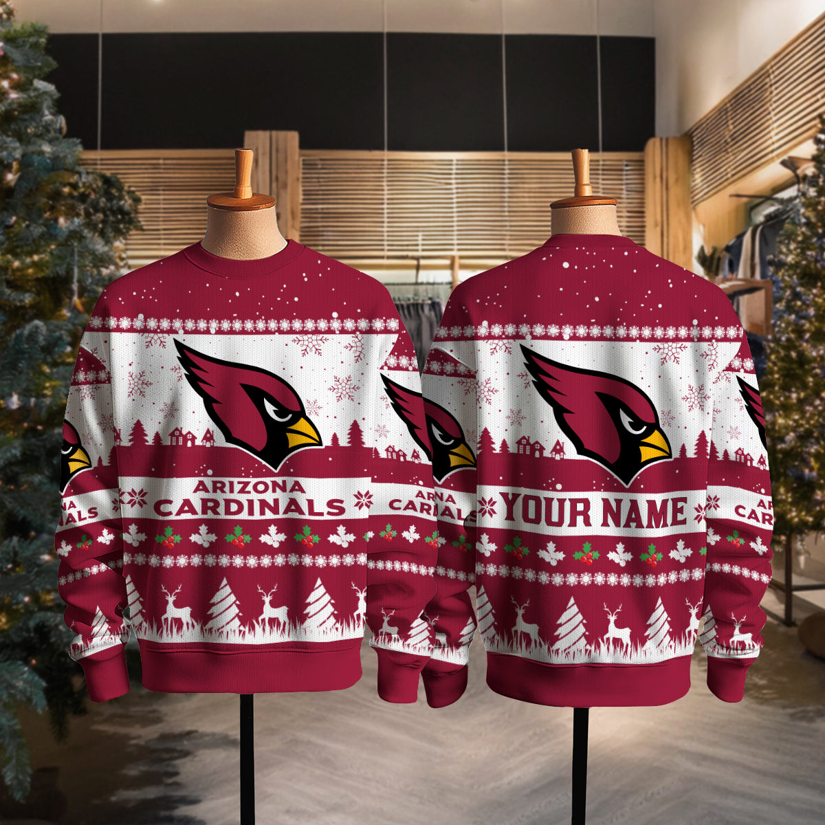 Arizona Cardinals Premium Ugly Christmas Sweater Seasonal Edition AZDTUSW000129
