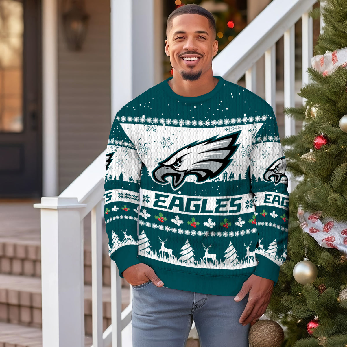 Philadelphia Eagles Premium Ugly Christmas Sweater Seasonal Edition AZDTUSW000140