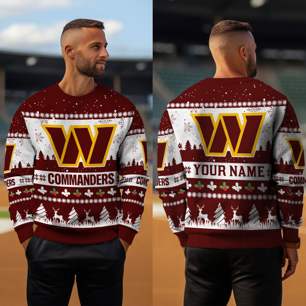 Washington Commanders Premium Ugly Christmas Sweater Seasonal Edition AZDTUSW000144