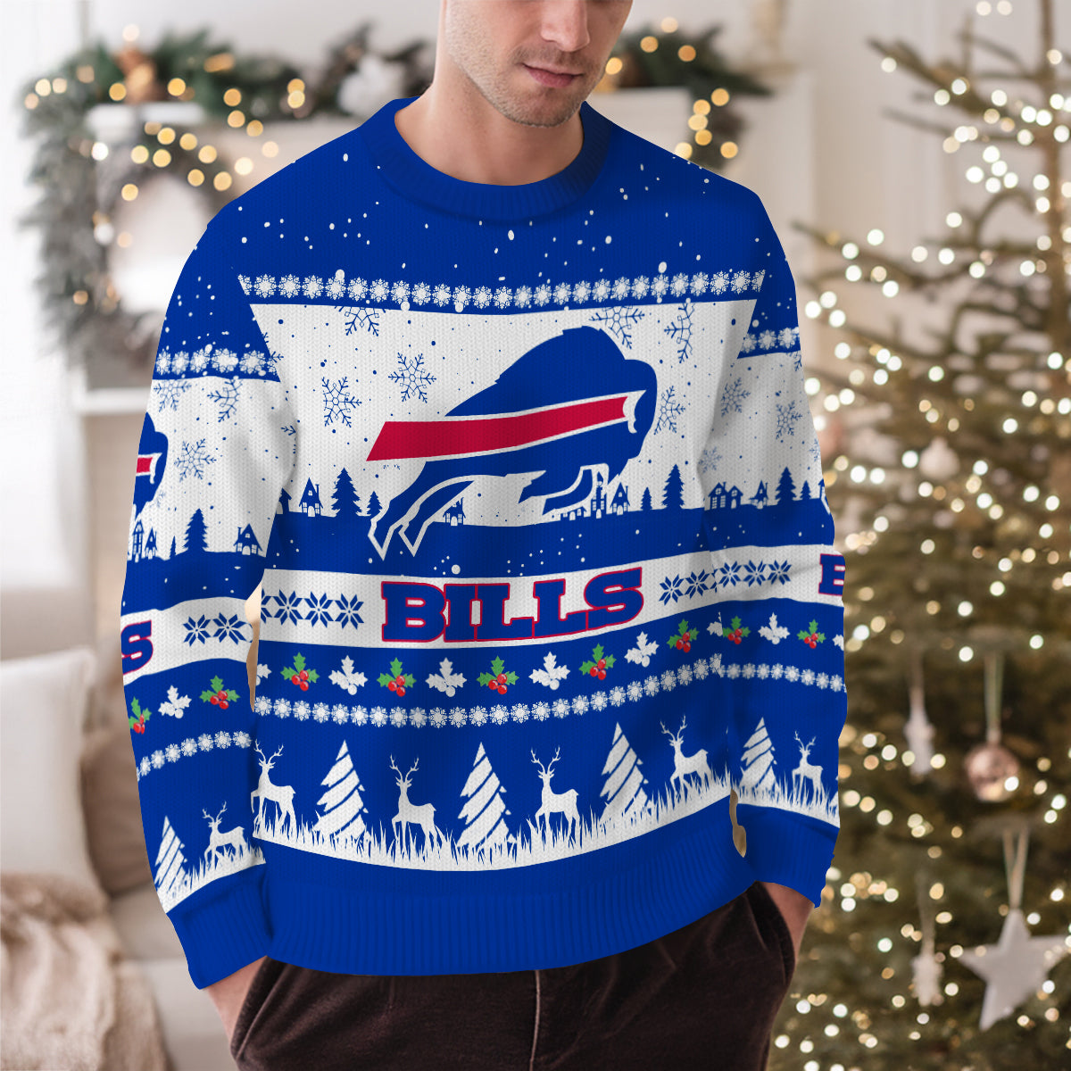 Buffalo Bills Premium Ugly Christmas Sweater Seasonal Edition AZDTUSW000146