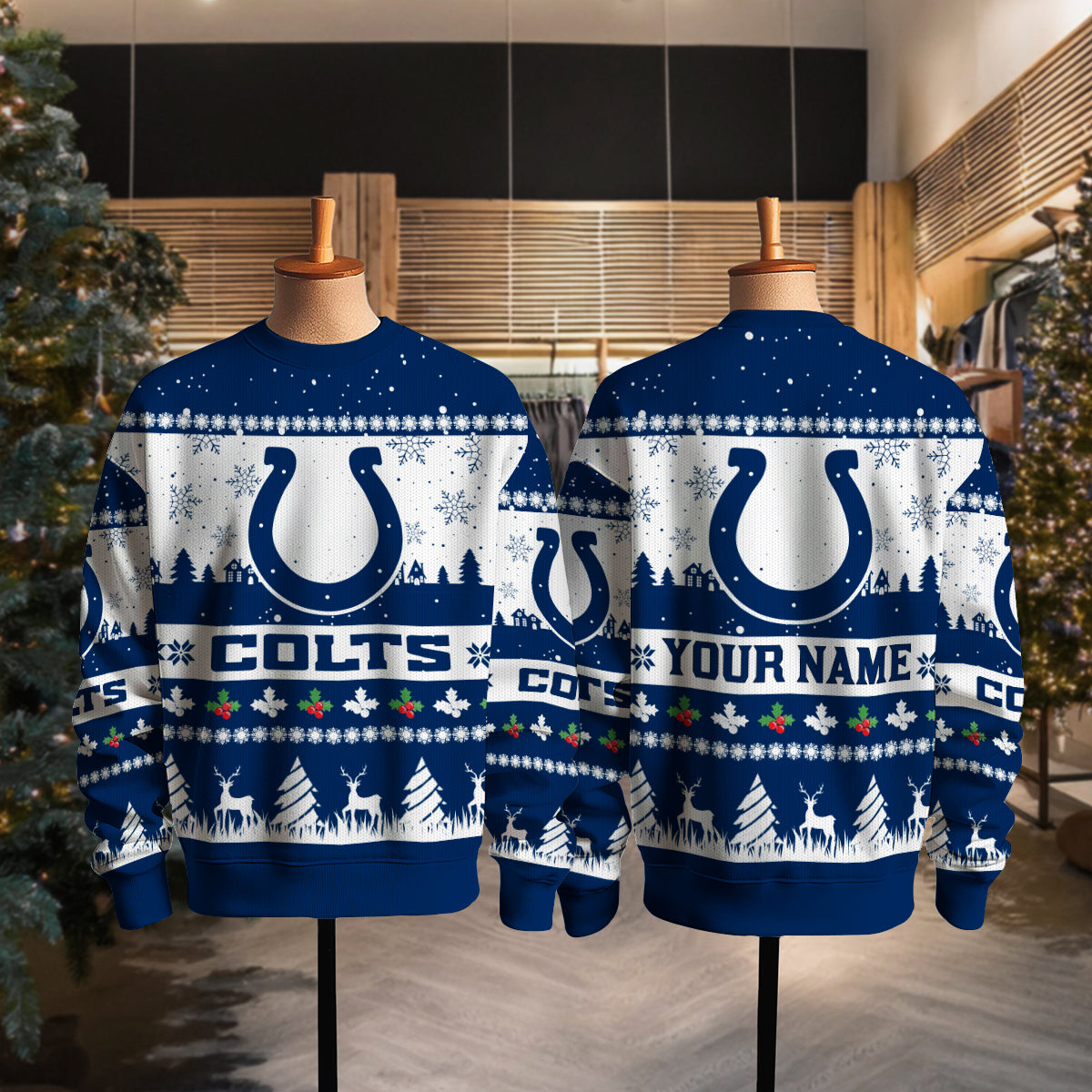 Indianapolis Colts Premium Ugly Christmas Sweater Seasonal Edition AZDTUSW000151