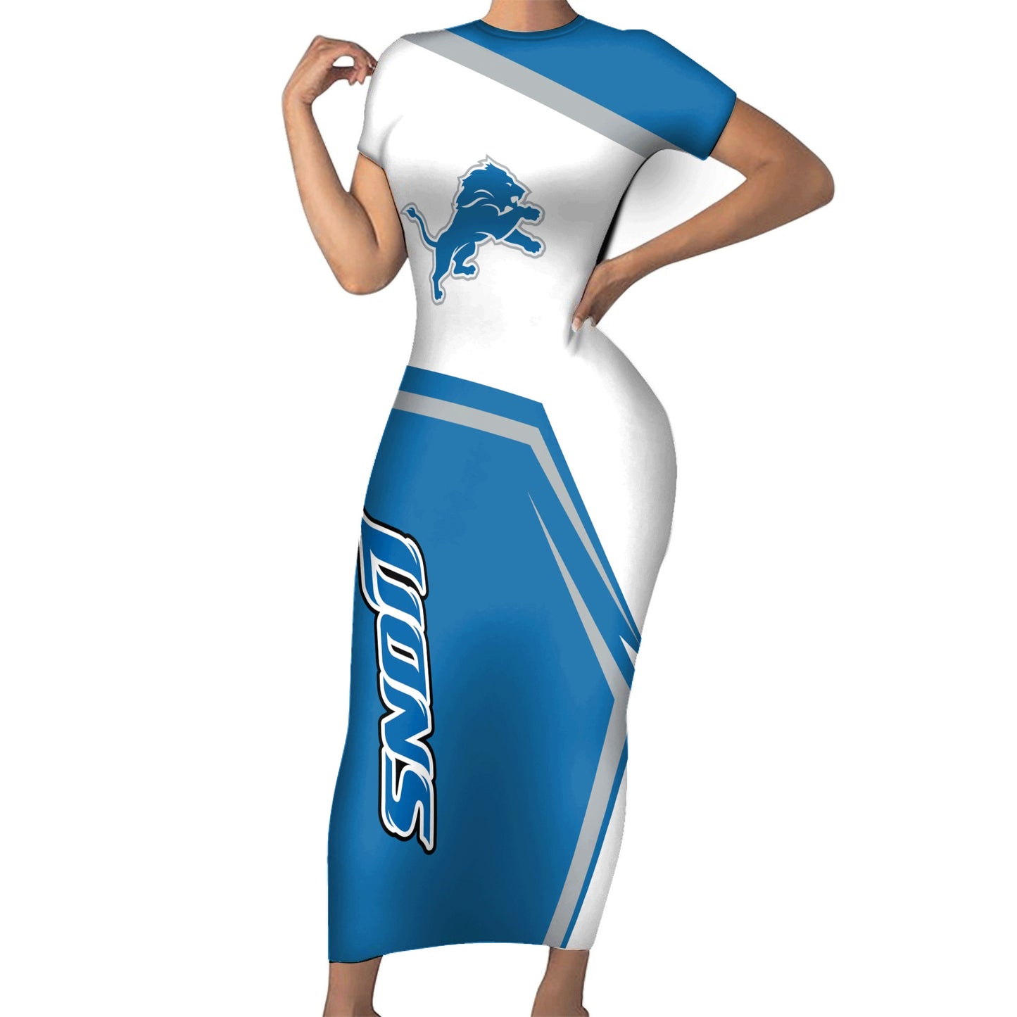 Detroit Lions Bodycon Maxi Dress HA11