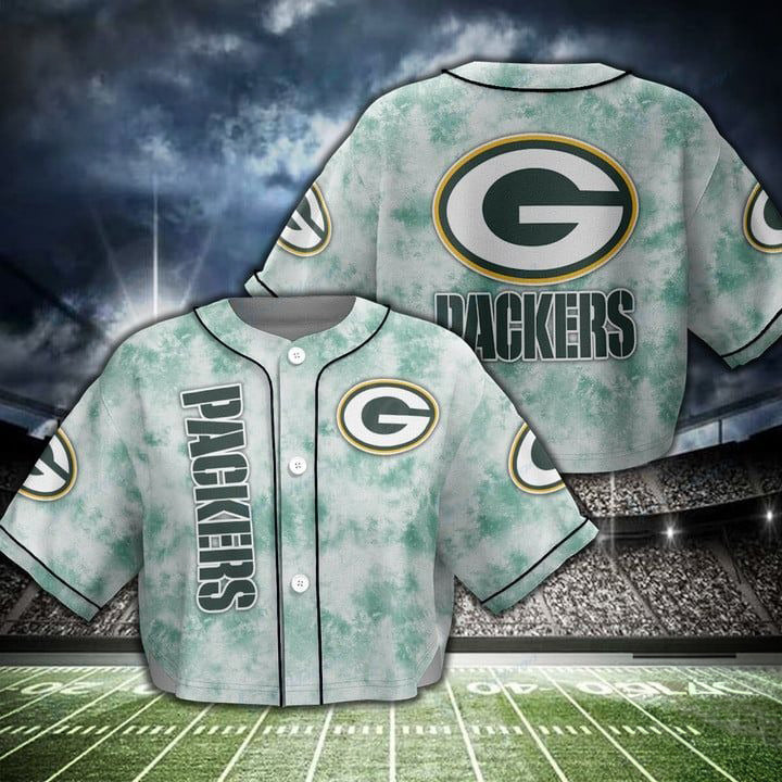 Green Bay Packers Women Crop Top Baseball Jersey New Trending 2025 AZHACTBJ000031