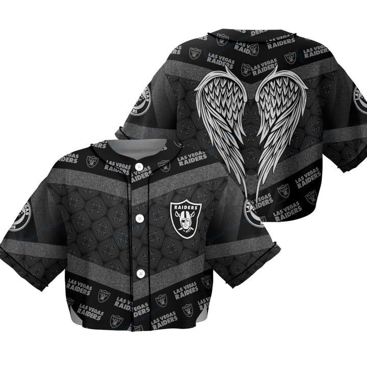 Las Vegas Raiders Women Crop Top Baseball Jersey New Trending 2025 AZHACTBJ000034