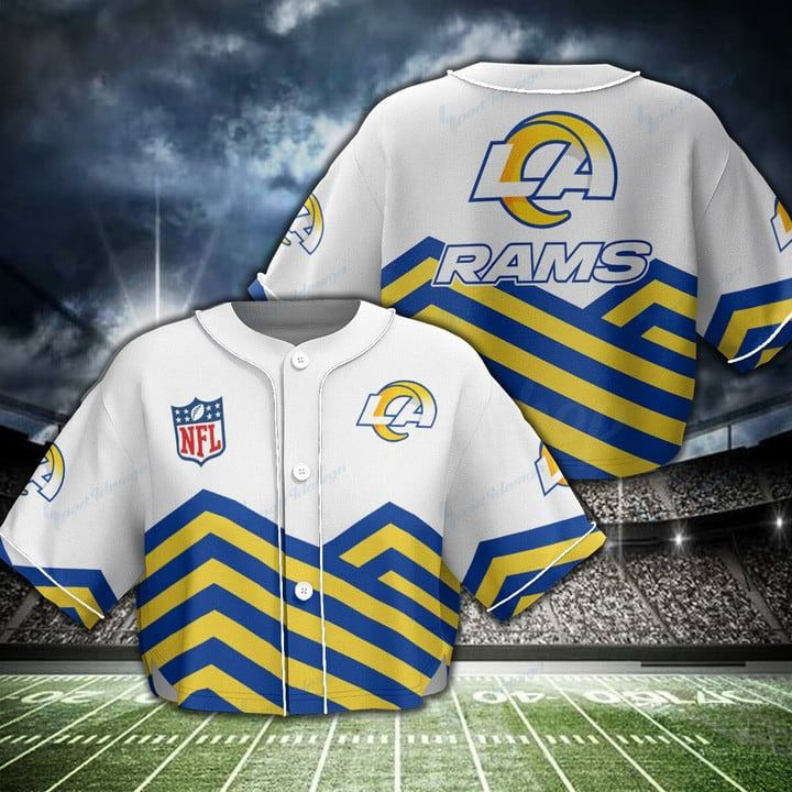 Los Angeles Rams Women Crop Top Baseball Jersey New Trending 2025 AZHACTBJ000044