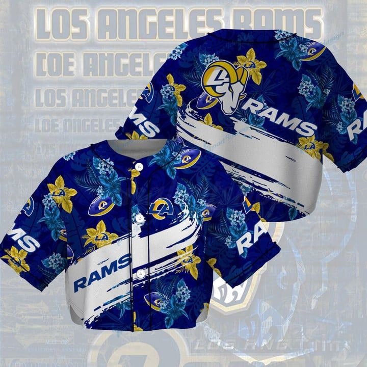 Los Angeles Rams Women Crop Top Baseball Jersey New Trending 2025 AZHACTBJ000045