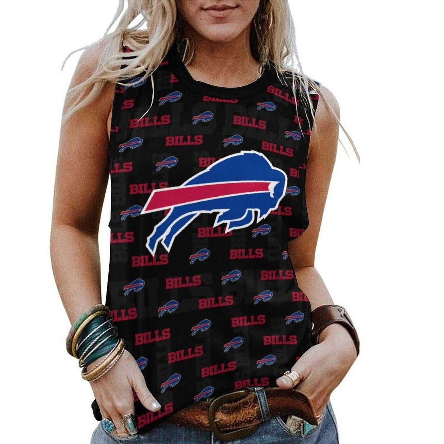 Buffalo Bills Personalized American Football Loose Crew Neck Sleeveless AZHALCNS000001