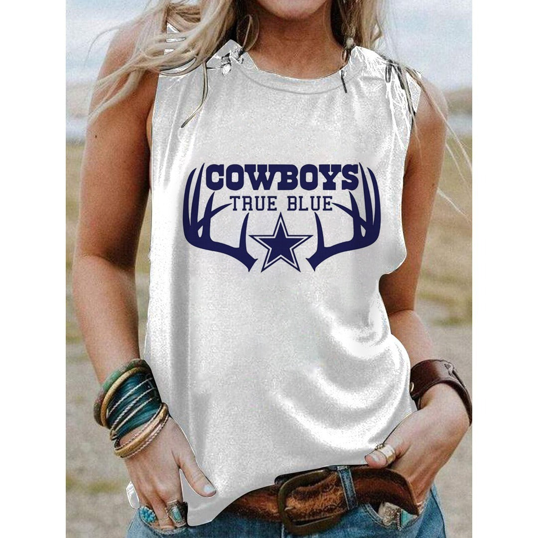 Dallas Cowboys Personalized American Football Loose Crew Neck Sleeveless AZHALCNS000019