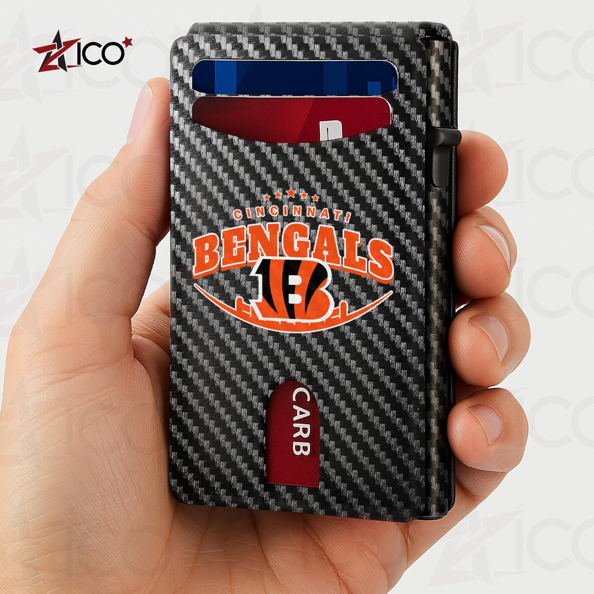 Cincinnati Bengals Leather Card Holder Trending 2025 Farther’s Day AZHG2DCH000007
