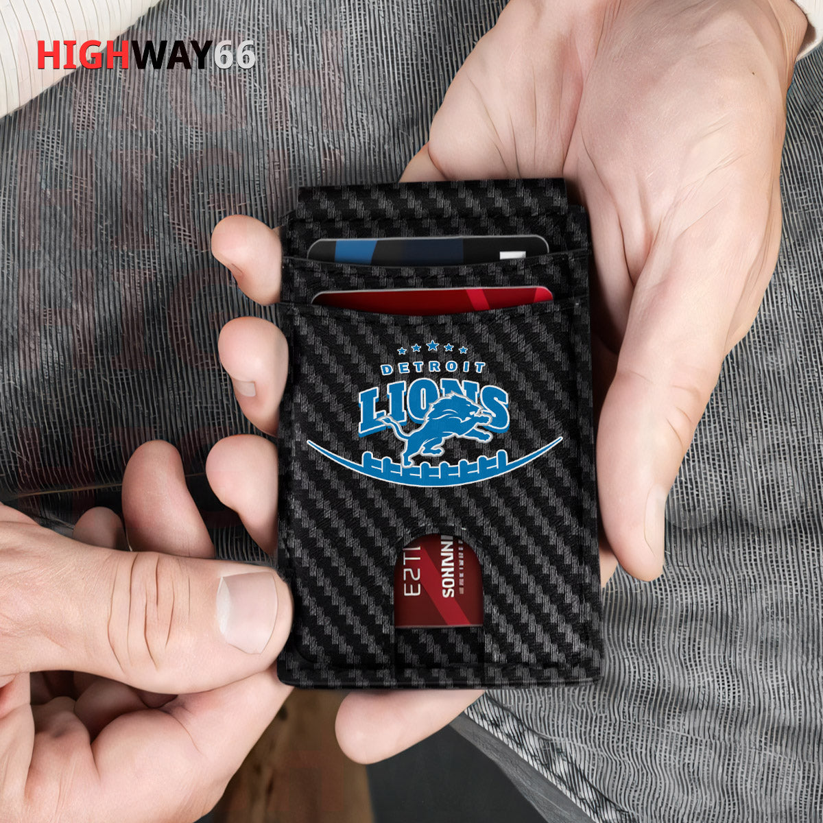 Detroit Lions Leather Card Holder Trending 2025 Farther’s Day AZHG2DCH000011