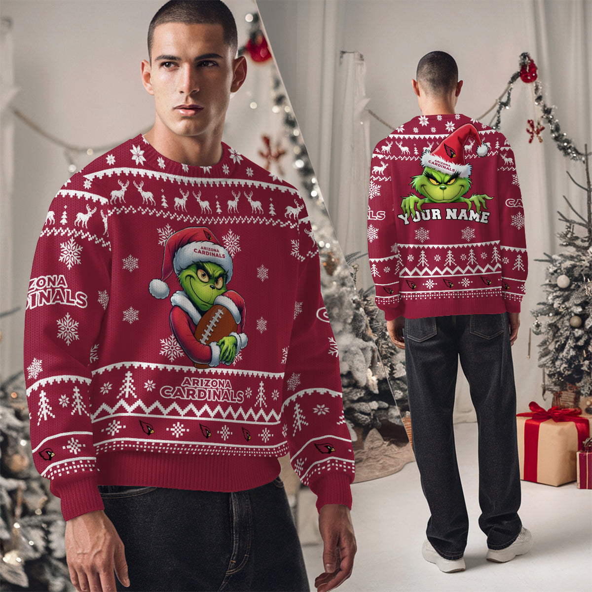 Arizona Cardinals Premium Ugly Christmas Sweater Limited Edition AZHGUSW000001TeamColor