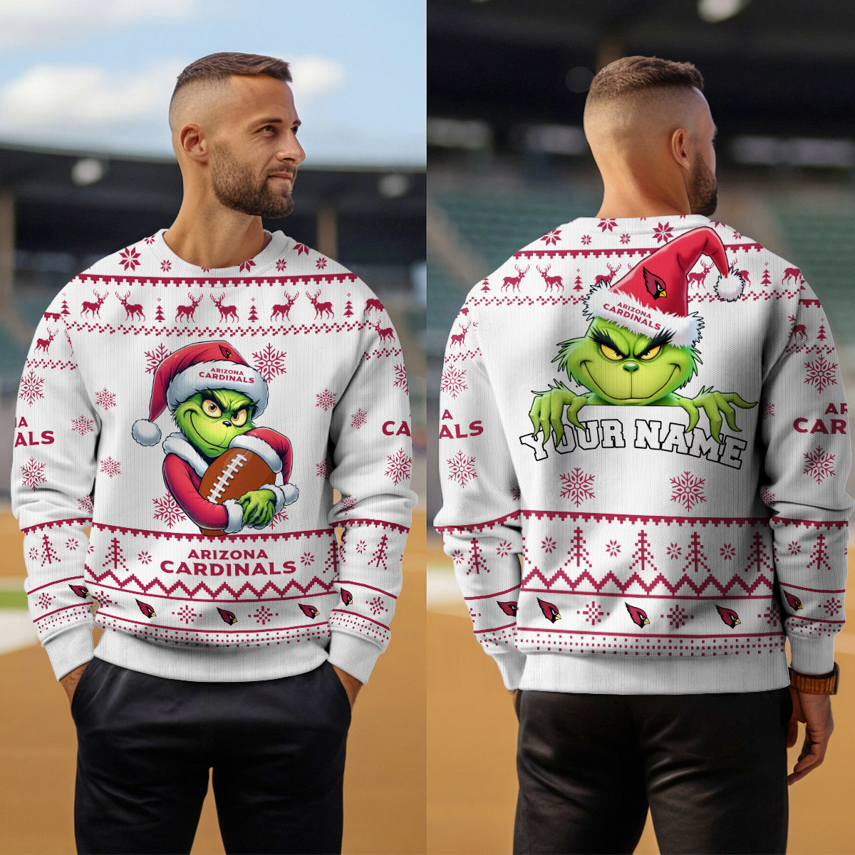 Arizona Cardinals Premium Ugly Christmas Sweater Limited Edition AZHGUSW000001White