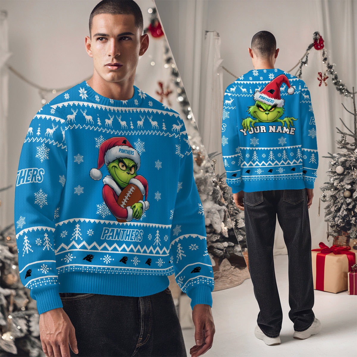 Carolina Panthers Premium Ugly Christmas Sweater Limited Edition AZHGUSW000003TeamColor