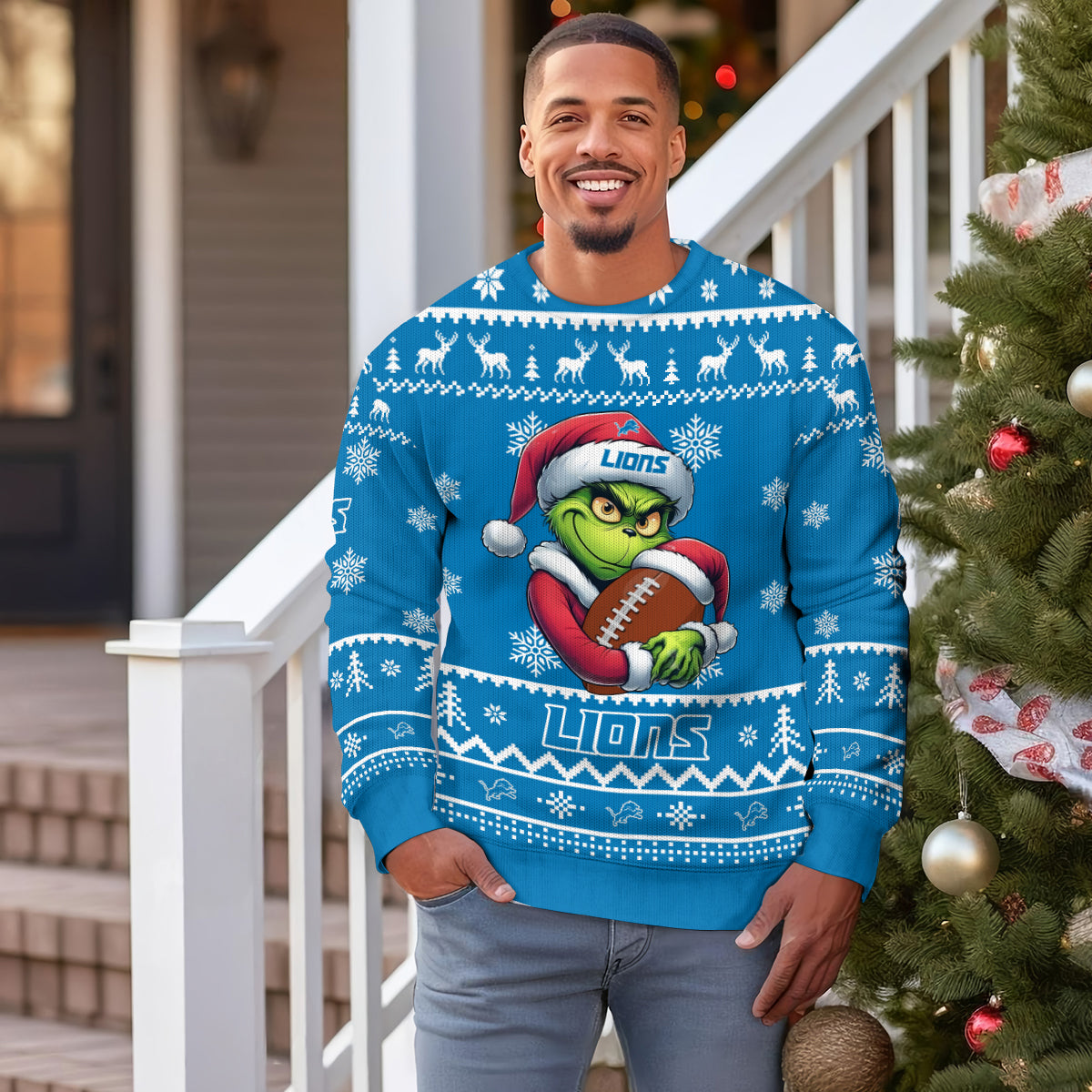 Detroit Lions Premium Ugly Christmas Sweater Limited Edition AZHGUSW000006TeamColor