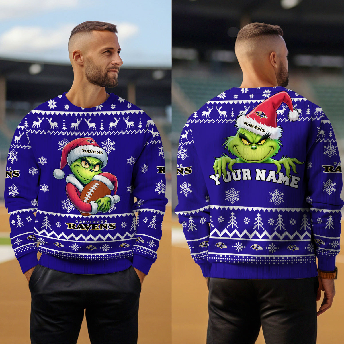 Baltimore Ravens Premium Ugly Christmas Sweater Limited Edition AZHGUSW000017TeamColor