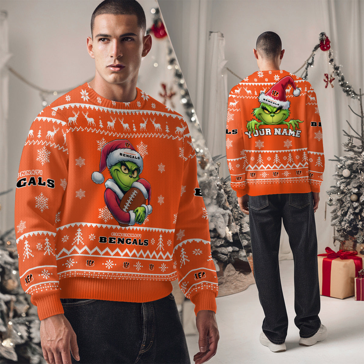Cincinnati Bengals Premium Ugly Christmas Sweater Limited Edition AZHGUSW000019TeamColor
