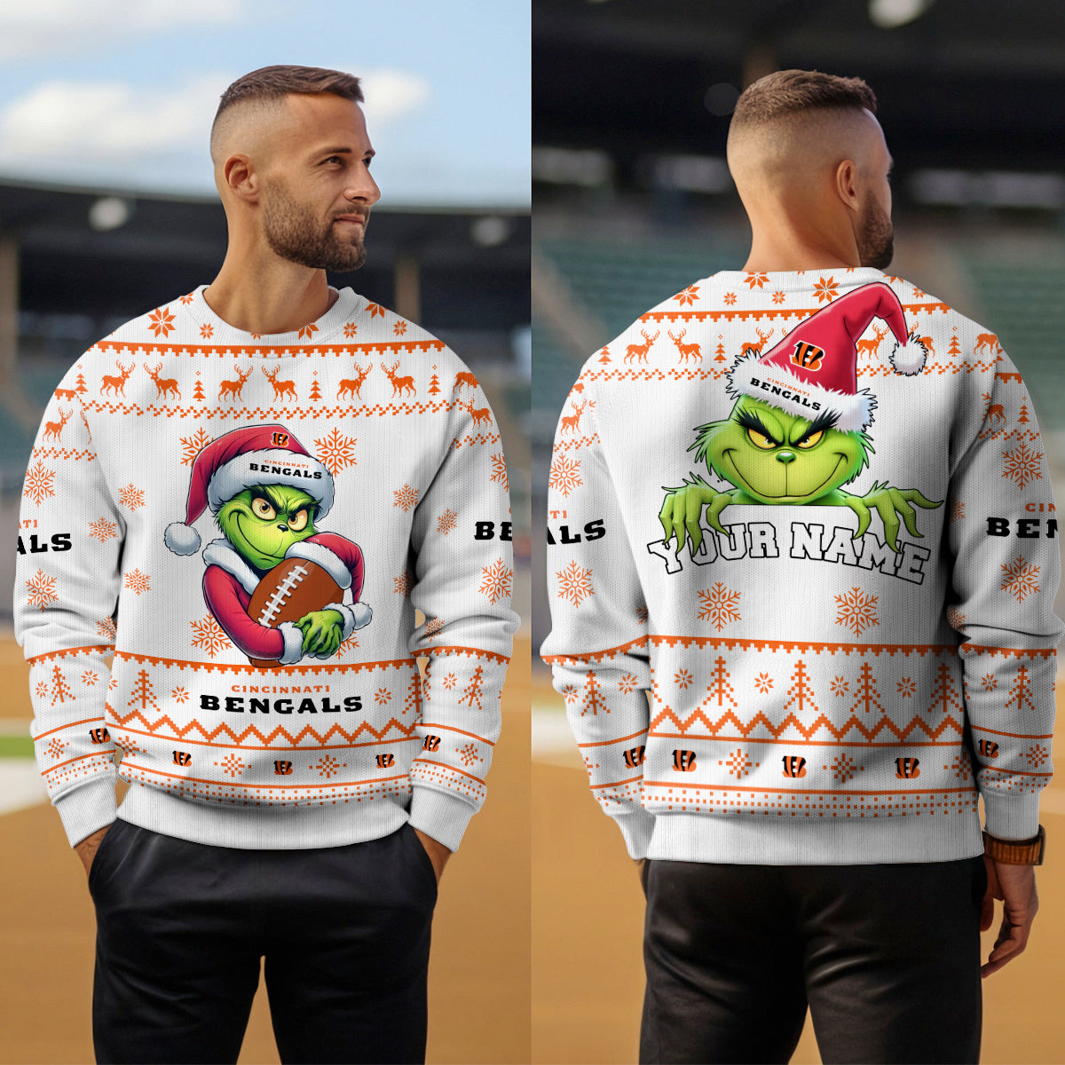 Cincinnati Bengals Premium Ugly Christmas Sweater Limited Edition AZHGUSW000019White