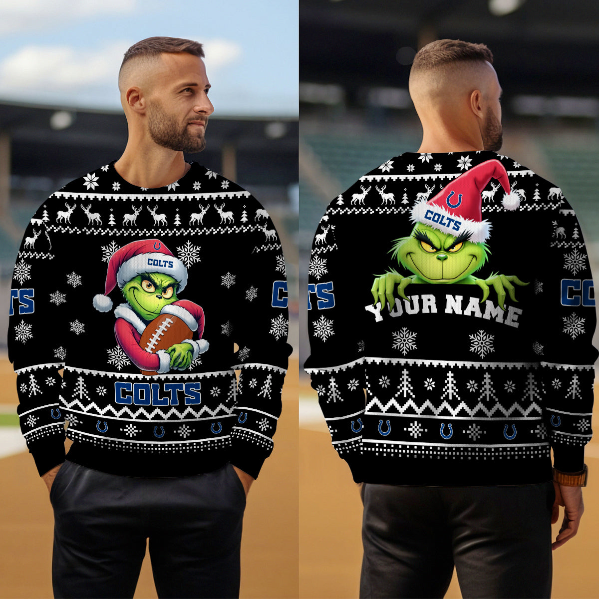 Indianapolis Colts Premium Ugly Christmas Sweater Limited Edition AZHGUSW000023Black