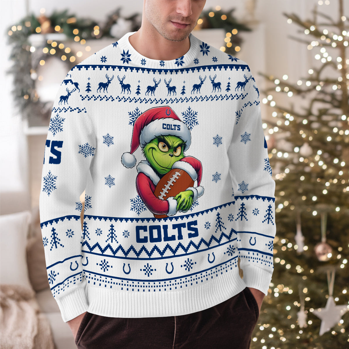 Indianapolis Colts Premium Ugly Christmas Sweater Limited Edition AZHGUSW000023White