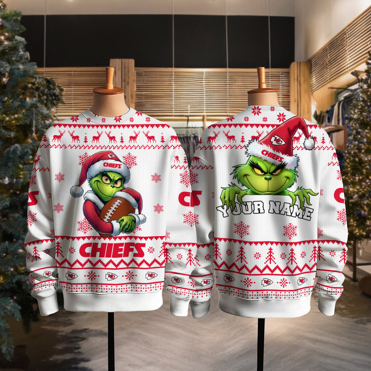 Kansas City Chiefs Premium Ugly Christmas Sweater Limited Edition AZHGUSW000025White