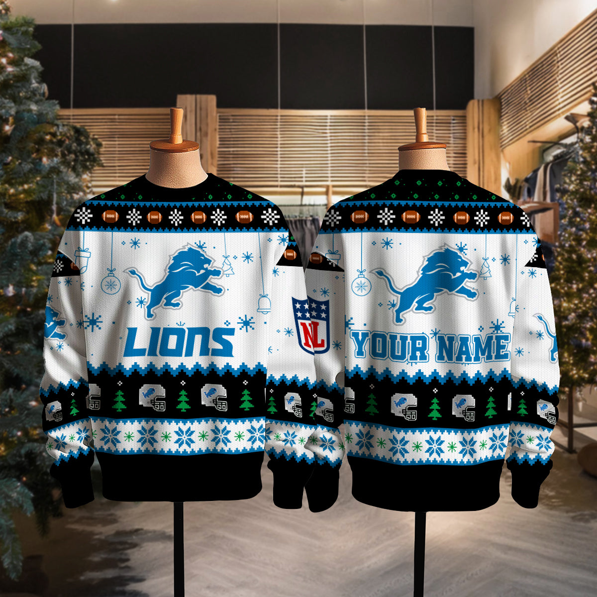 Detroit Lions Premium Ugly Christmas Sweater New Collection AZHGUSW000038