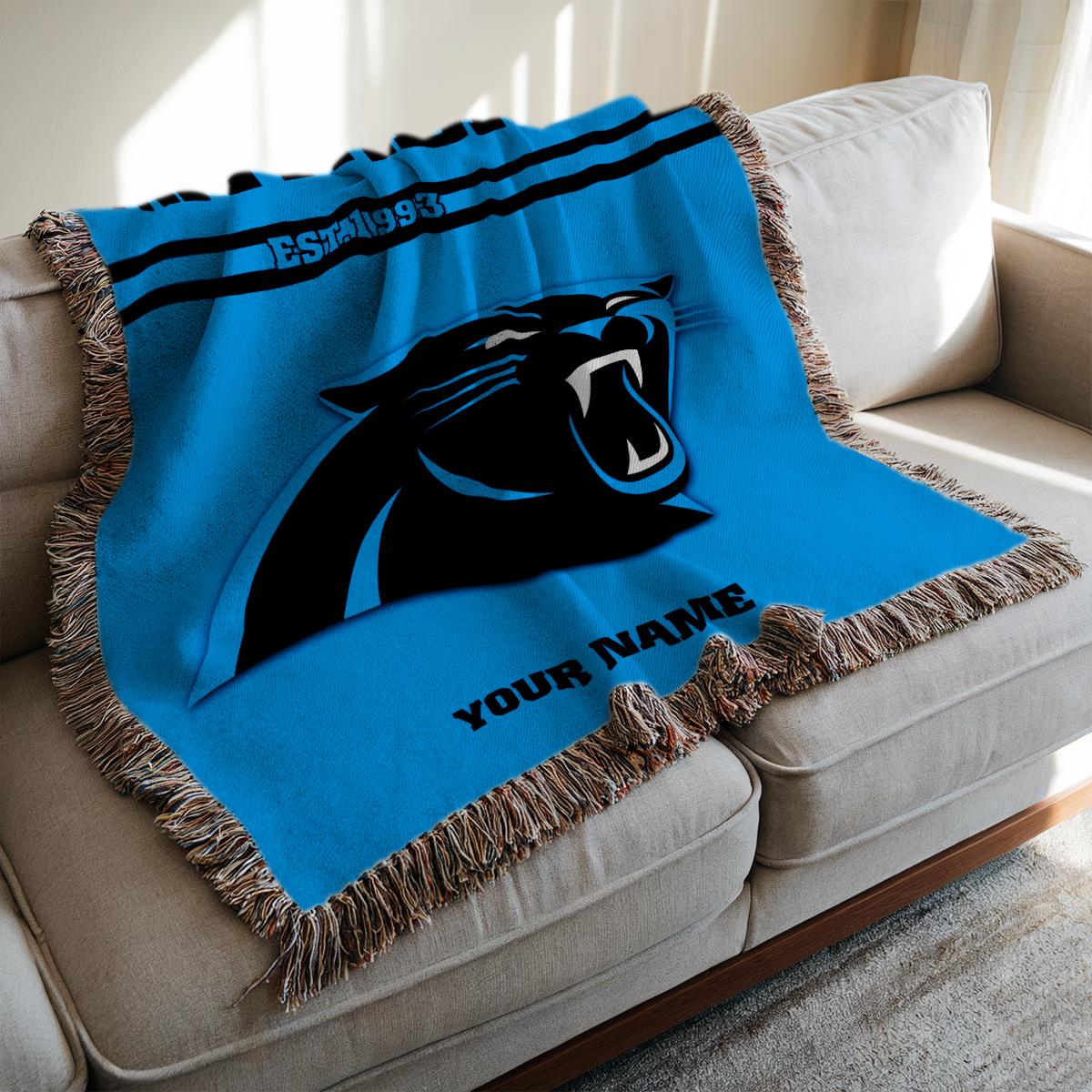 Carolina Panthers Premium New Woven Throw Blanket AZHGWVB00003